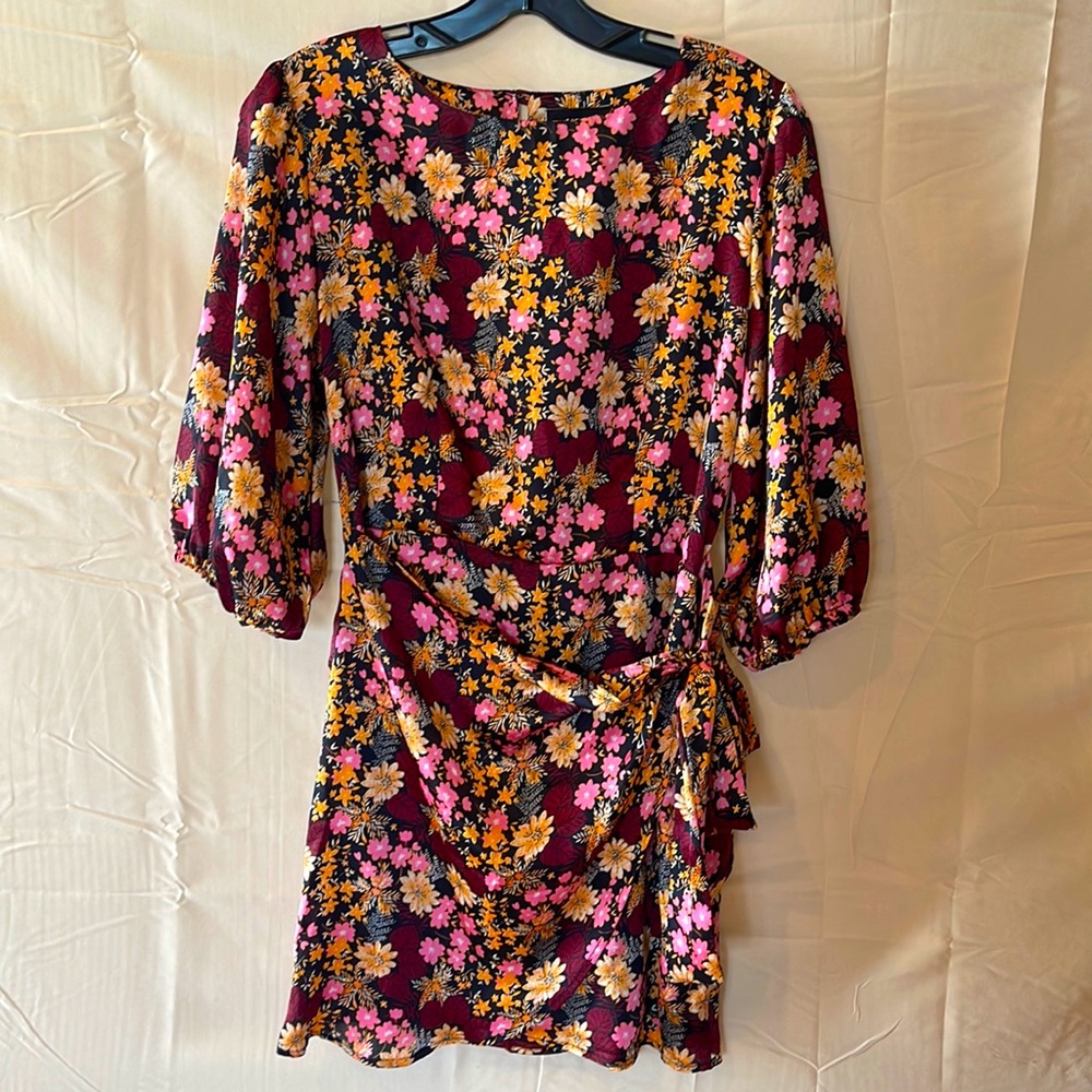 Vici floral mock wrap dress